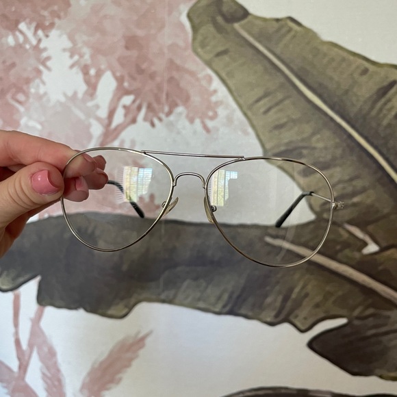 NWOT Women's Classic Aviator Style Fashion Metal Clear Lens Glasses - Picture 2 of 5